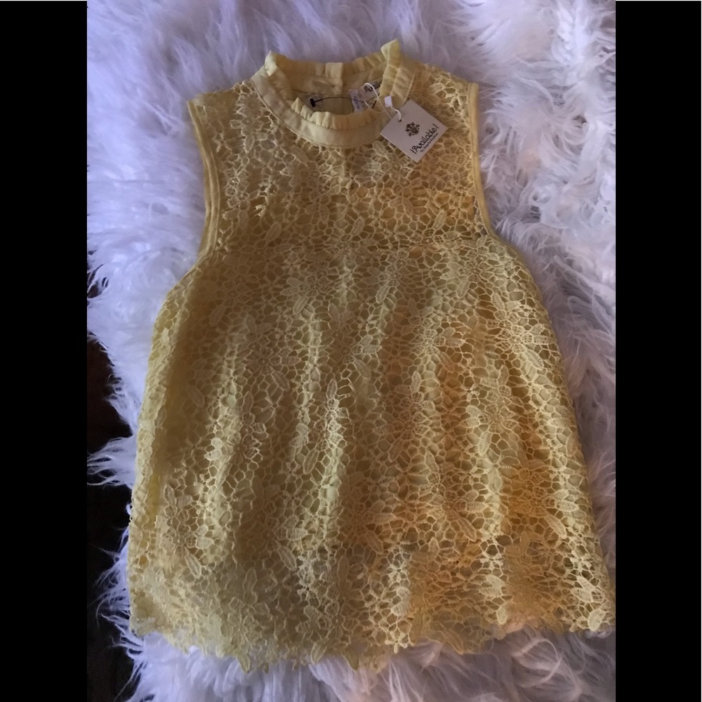 Lace yellow blouse Available by Angela Fashion Sm